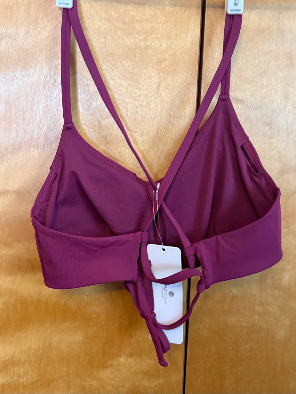 NWT - CRZ YOGA Fuchsia Bikini Swimsuit Top Size Medium